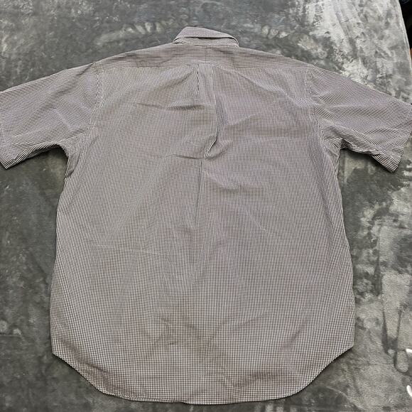 Ralph Lauren Golf Shirt Mens Large White/Black Gingham Button Down Short Sleeve - Picture 4 of 8